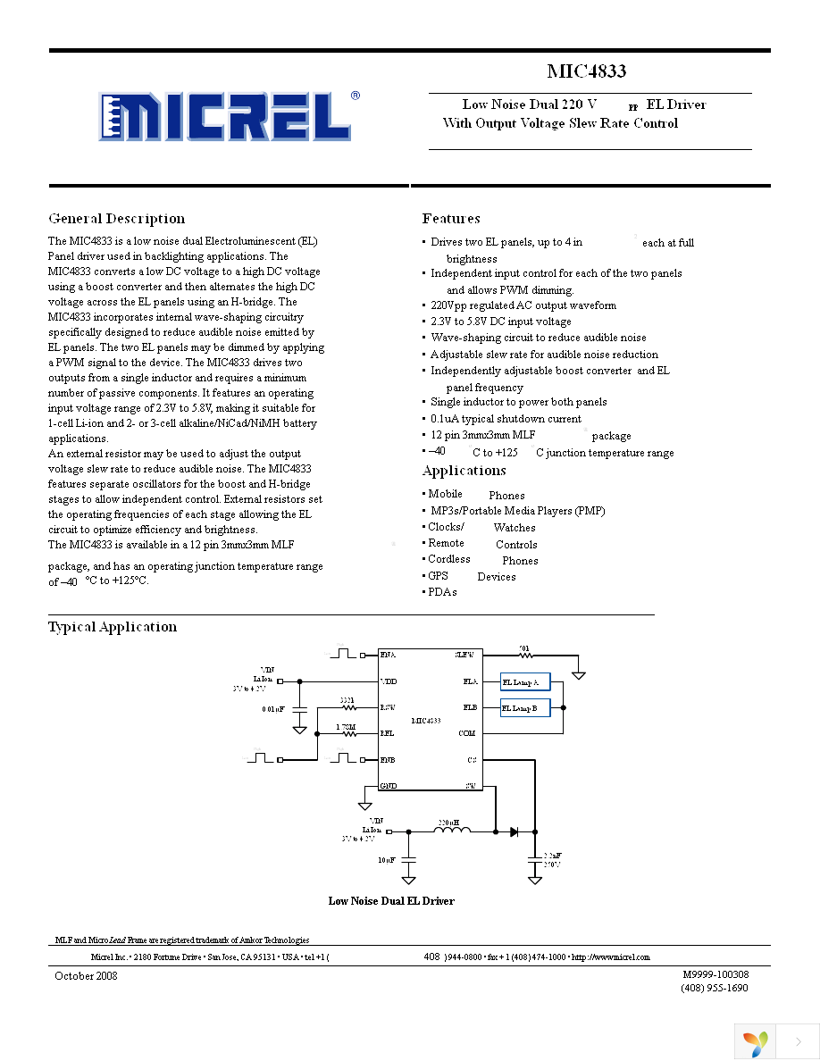 MIC4833YML TR Page 1